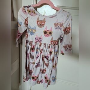 Mila & Rose Cattitude 3/4 Sleeve Pocket Twirl Dress